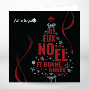 Carte Joyeux Noël en forme de sapin