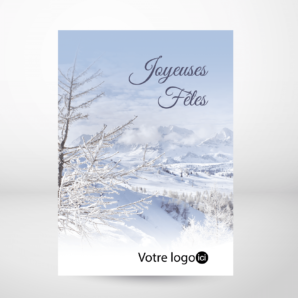 Carte de Noël avec paysage enneigé