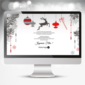 Carte virtuelle avec un chevreuil des décorations de Noël